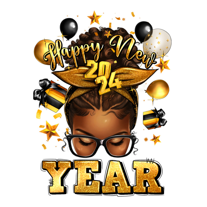 Happy New Year Afro Messy Bun Premium Tee by texasbilliewilder | Teevron