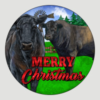 Black Angus Cattle And Bull Merry Christmas Classic Tee | Teevron