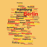 Germany Map Silhouette Towns Cities Flag Berlin Travel T Shirt Vintage Hoodie | Teevron