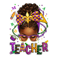 mardi gras teacher afro messy bun | Teevron
