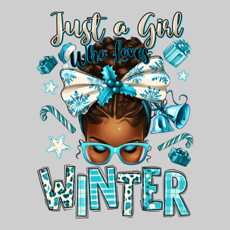 Just A Girl Who Loves Winter Afro Messy Bun Premium Tee by texasbilliewilder | Teevron