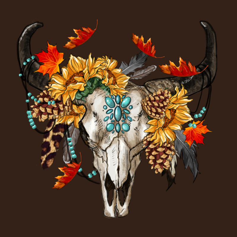 Fall Bull Skull Heavy Core Tee by RanaPortraitStore | Teevron