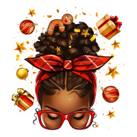 Christmas Afro Messy Bun Premium Tee | Teevron