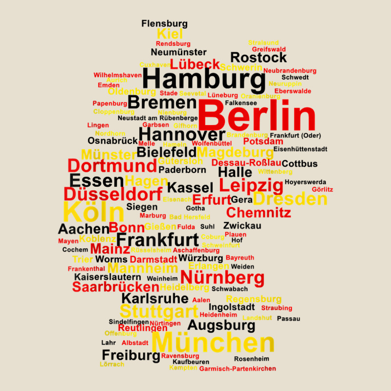 Germany Map Silhouette Towns Cities Flag Berlin Travel T Shirt Urban Hoodie by maiPhamDesign | Teevron