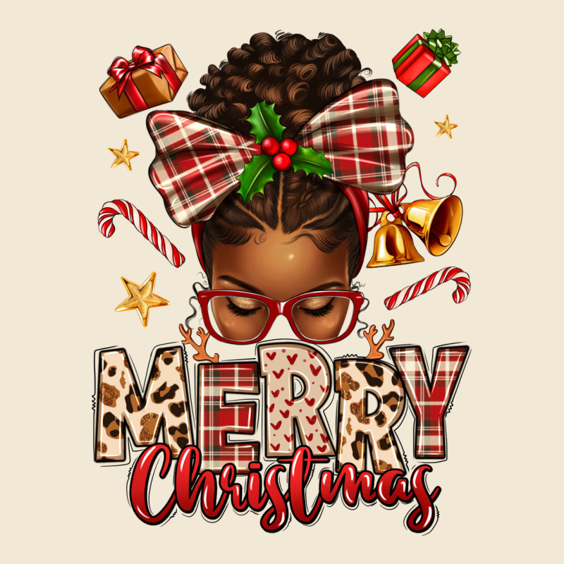 Merry Christmas Afro Messy Bun Premium Tee by texasbilliewilder | Teevron