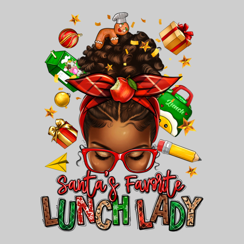 Santas Favorite Lunch Lady Afro Messy Bun Premium Tee by texasbilliewilder | Teevron