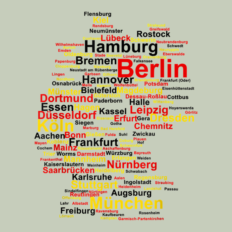 Germany Map Silhouette Towns Cities Flag Berlin Travel T Shirt Ladies Tee by maiPhamDesign | Teevron