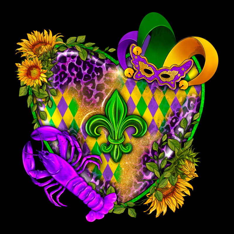 Mardi Gras Heart Ladies Tee by HowdyJamesFarm | Teevron