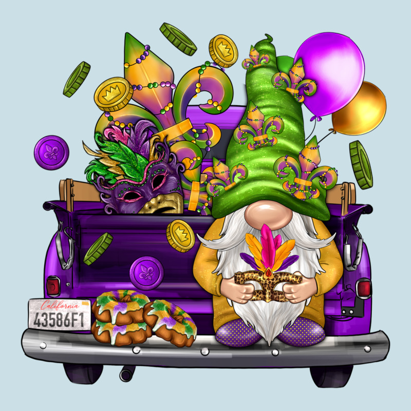 Mardi Gras Gnome On The Truck Ladies Tee by HowdyJamesFarm | Teevron
