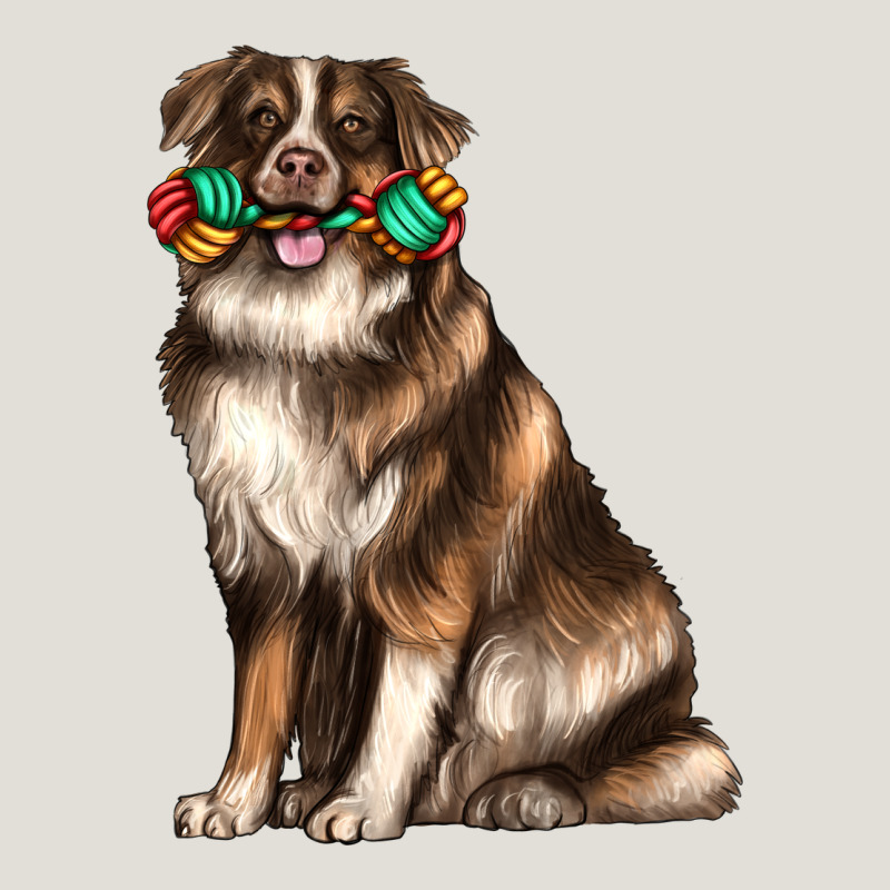 Australian Shepherd With Rope Toy Heavy Core Tee by texasbilliewilder | Teevron