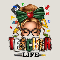 Teacher Life Blonde Caucassian Messy Bun Heavy Core Tee | Teevron
