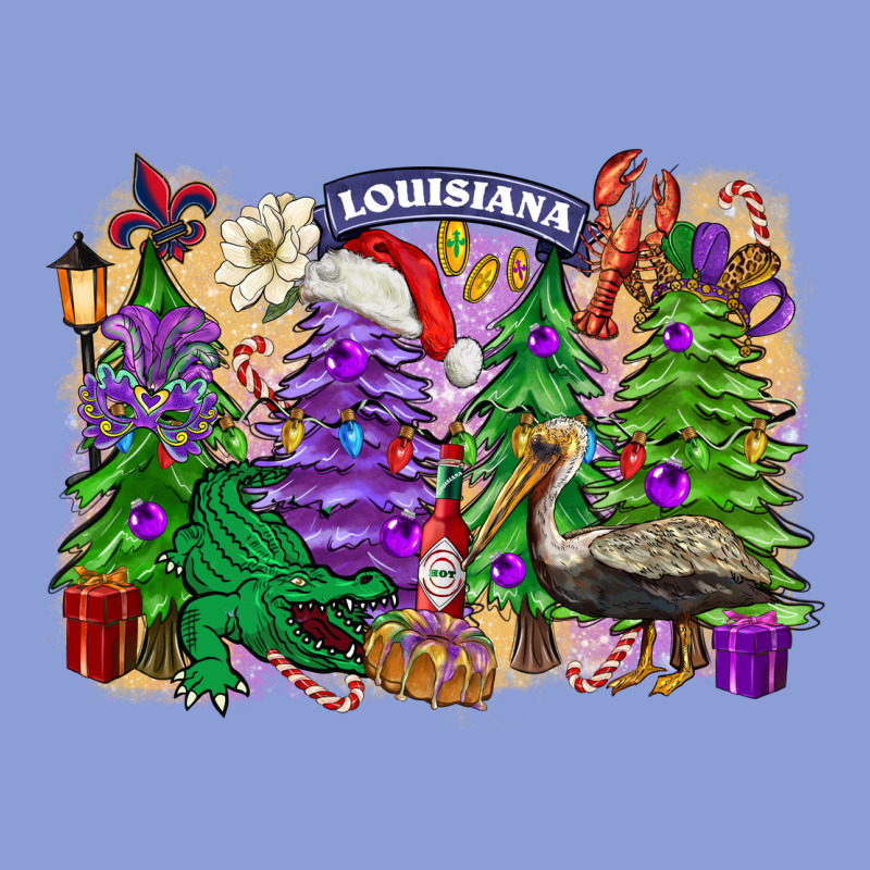 Christmas Louisiana Mardi Gras Trees Long Sleeve Tee by FaDigitalArtStudio | Teevron