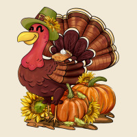Thanksgiving Turkey With Pumpkin And Sunflower Premium Tee | Teevron