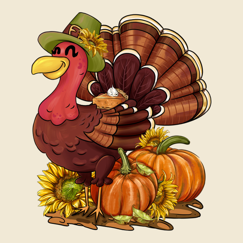 Thanksgiving Turkey With Pumpkin And Sunflower Premium Tee by NancyCooperArtShop | Teevron