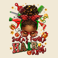 Santas Favorite Hair Stylist Afro Messy Bun Premium Tee | Teevron