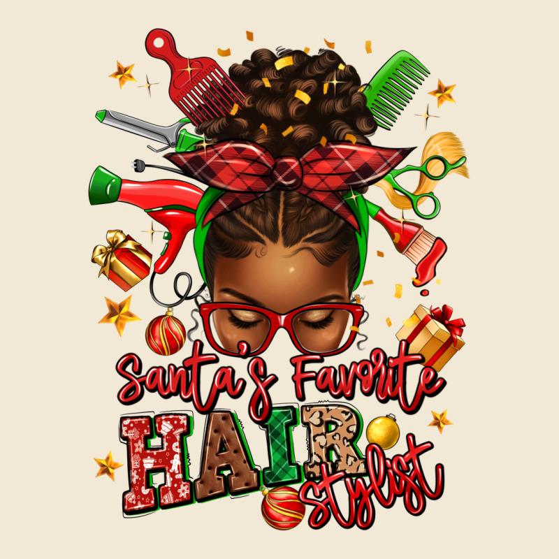 Santas Favorite Hair Stylist Afro Messy Bun Premium Tee by texasbilliewilder | Teevron