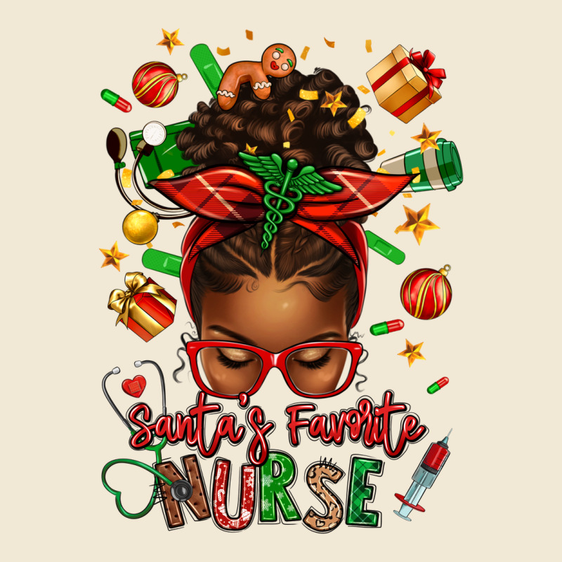 Santa's Favorite Nurse Afro Messy Bun Premium Tee by texasbilliewilder | Teevron