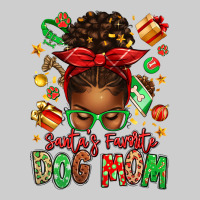 Santas Favorite Dog Mom Afro Messy Bun Premium Tee | Teevron