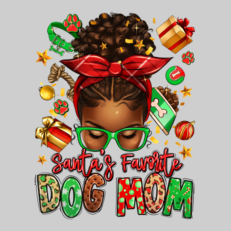Santas Favorite Dog Mom Afro Messy Bun Premium Tee by texasbilliewilder | Teevron