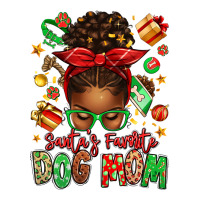 santas favorite dog mom afro messy bun | Teevron