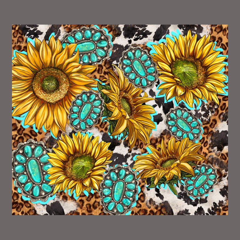 Turquoise Sunflowers With Gemstones Classic Tee by TumblerDesignByShophia | Teevron