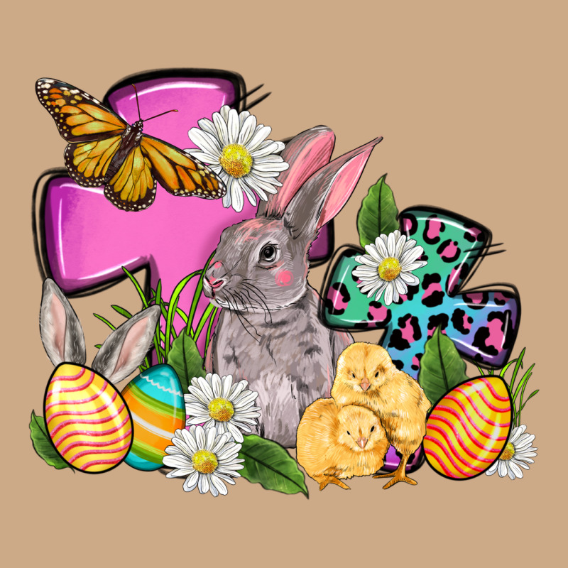 Easter Rabbits And Cross Vintage Hoodie by OliviaCreatesArt | Teevron