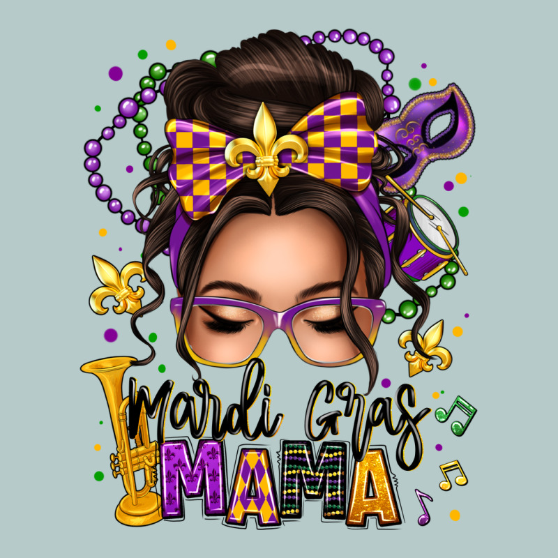 Mardi Gras Mama Messy Bun Heavy Core Tee by texasbilliewilder | Teevron