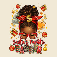 Santa Favorite Banker Afro Messy Bun Premium Tee | Teevron