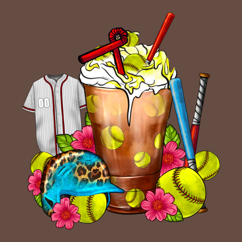 Softball Frappe Coffee Long Sleeve Tee by FaDigitalArtStudio | Teevron
