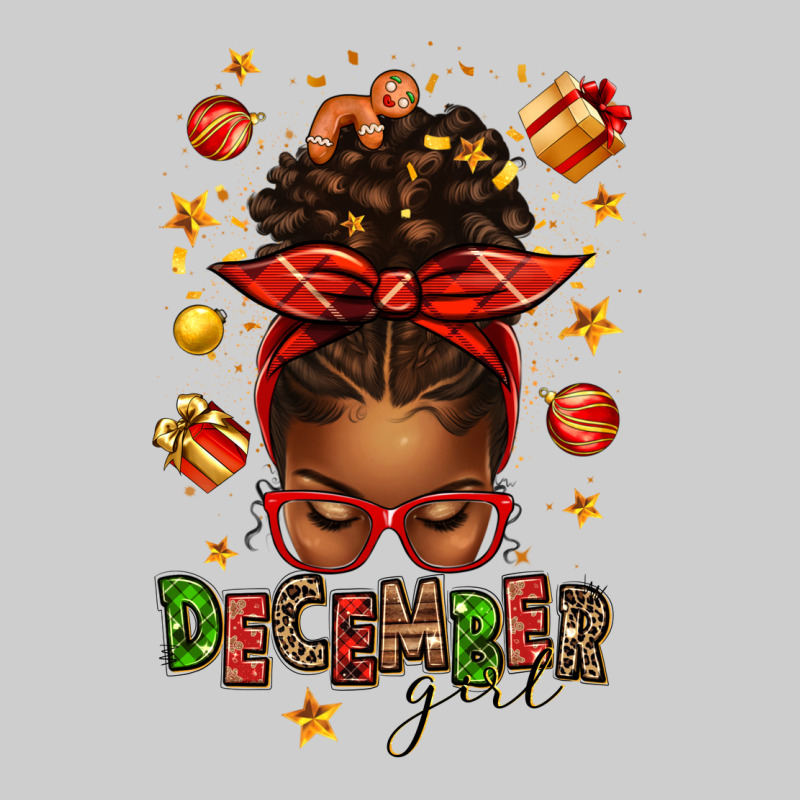 December Girl Christmas Afro Messy Bun Premium Tee by texasbilliewilder | Teevron