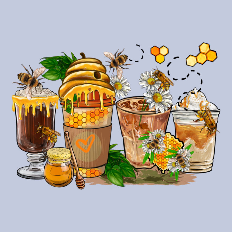 Honey Bee Coffee Cups Long Sleeve Tee by FaDigitalArtStudio | Teevron