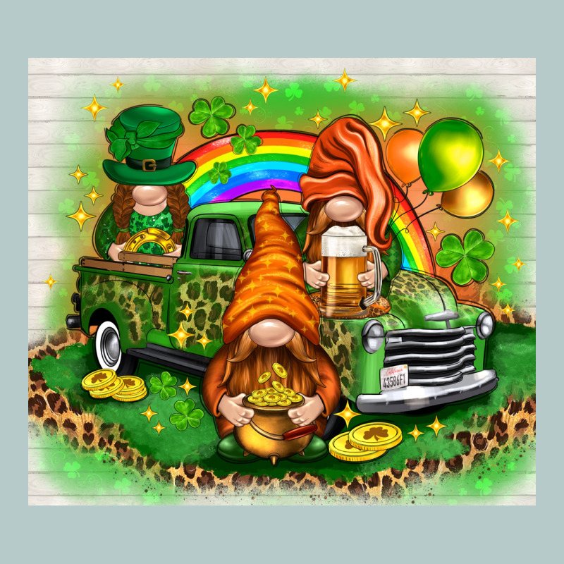 St Patricks Day Gnomies With Truck Heavy Core Tee by NancyCooperArtShop | Teevron