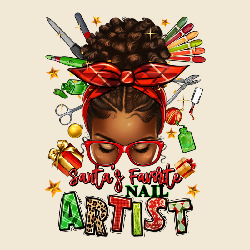 Santa's Favorite Nail Artist Afro Messy Bun Premium Tee by texasbilliewilder | Teevron