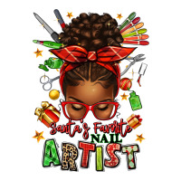 santa's favorite nail artist afro messy bun | Teevron