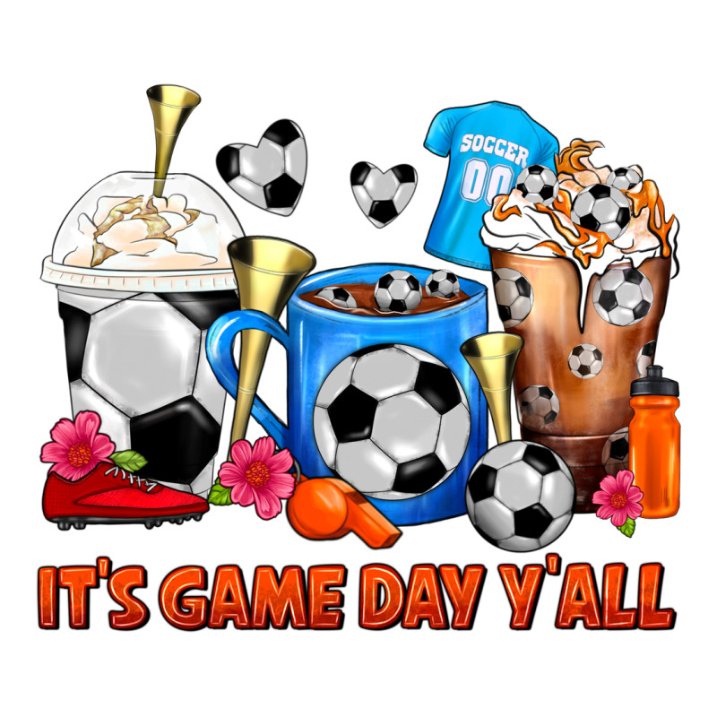 It's Game Day Y'all Soccer Coffee Cups Long Sleeve Tee by FaDigitalArtStudio | Teevron