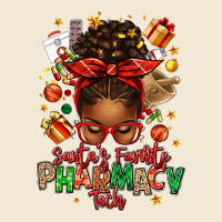 Santas Favorite Pharmacy Tech Afro Messy Bun Premium Tee | Teevron