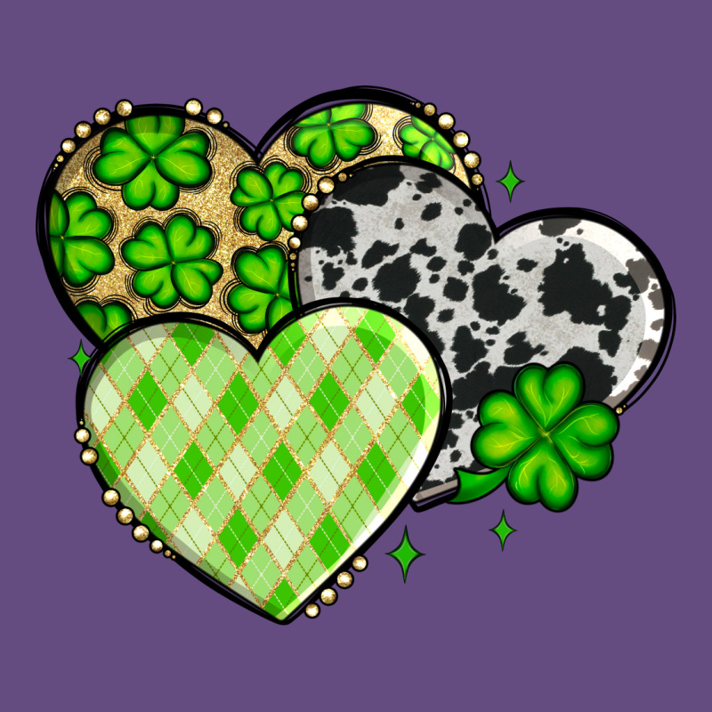 St. Patrick's Day Cowhide Hearts Vintage Hoodie by OliviaCreatesArt | Teevron