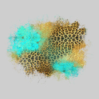 Turquoise Leopard Patch Premium Tee | Teevron