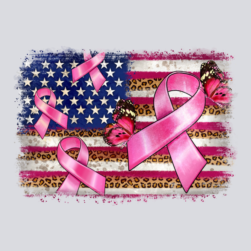Breast Cancer American Flag Background Zipper Hoodie by BarkalooDesign | Teevron