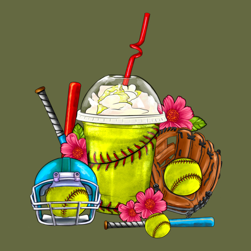 Softball Frappe Coffee Long Sleeve Tee by FaDigitalArtStudio | Teevron