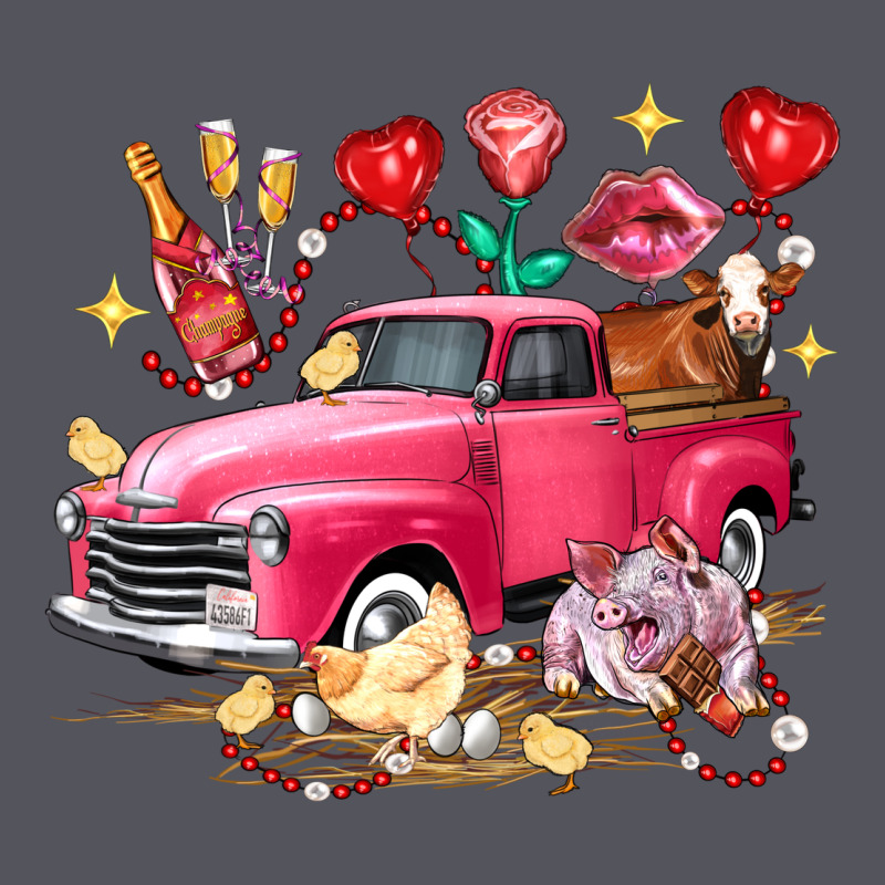 Valentine's Day Truck Farm Animals Vintage Hoodie by FaDigitalArtStudio | Teevron