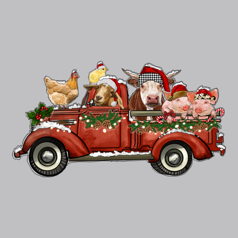 Christmas Truck With Farm Animals Long Sleeve Tee by RanaPortraitStore | Teevron
