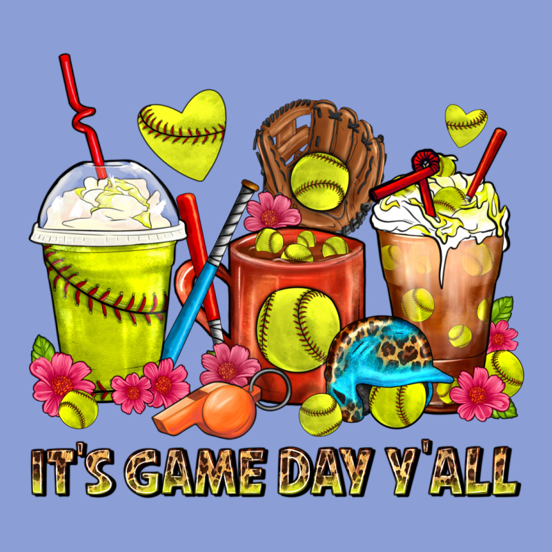 It's Game Day Y'all Softball Coffee Cups Long Sleeve Tee by FaDigitalArtStudio | Teevron