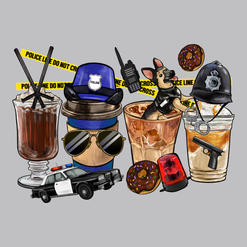 Police Coffee Cups Long Sleeve Tee by FaDigitalArtStudio | Teevron
