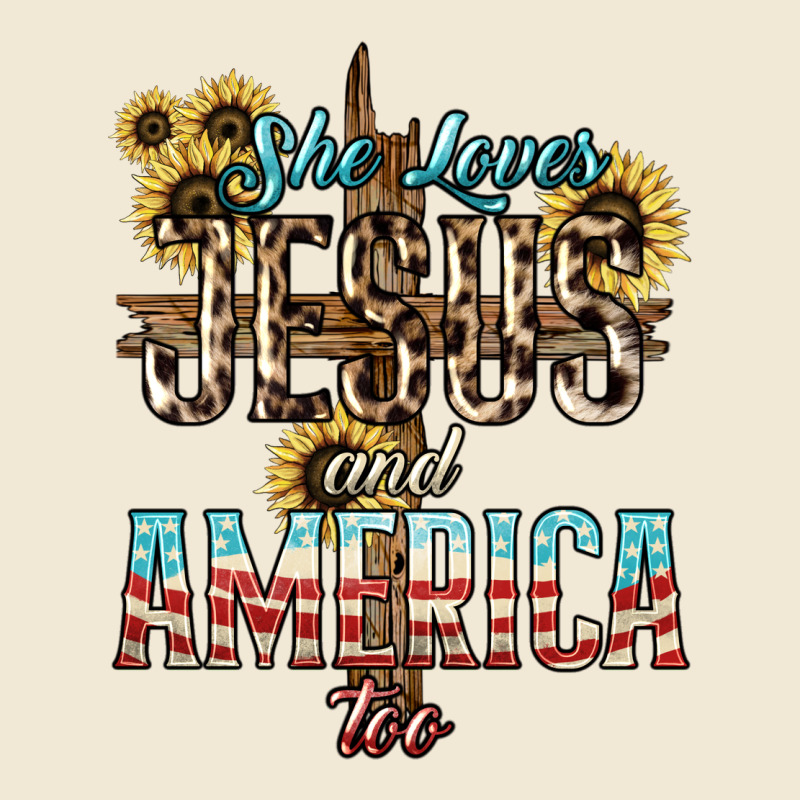 She Loves Jesus And America Too Sunflower Ladies Tee by HowdyJamesFarm | Teevron