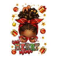 one merry mama christmas afro messy bun | Teevron