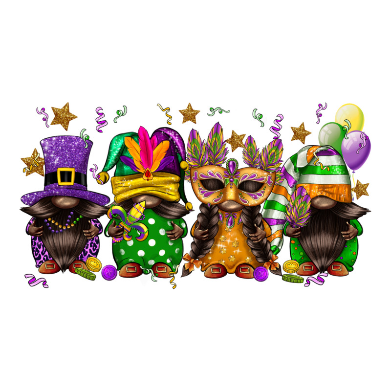 Mardi Gras Afro Gnomies Long Sleeve Tee by FaDigitalArtStudio | Teevron