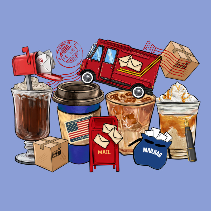 Postal Worker Coffee Cups Long Sleeve Tee by FaDigitalArtStudio | Teevron