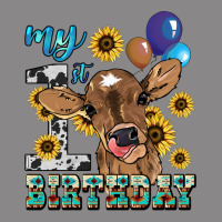 My First Birthday Baby Cow Sunflower Vintage Tee | Teevron