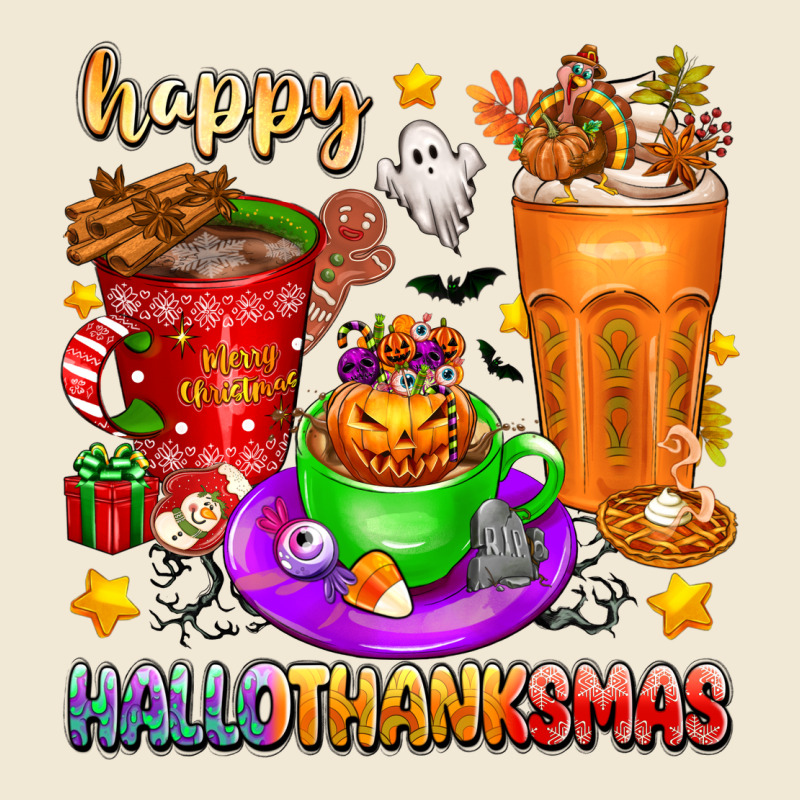 Happy Hallothanksmas Coffee Cups Premium Tee by texasbilliewilder | Teevron